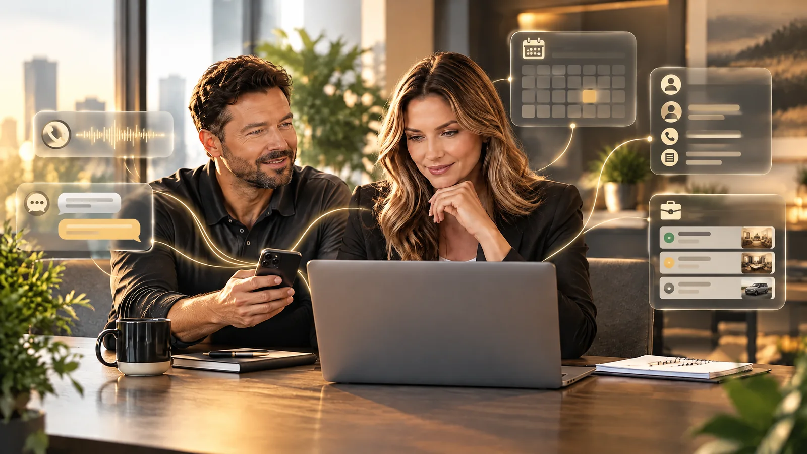 Small-business team connecting calls to calendar, CRM and workflow tools