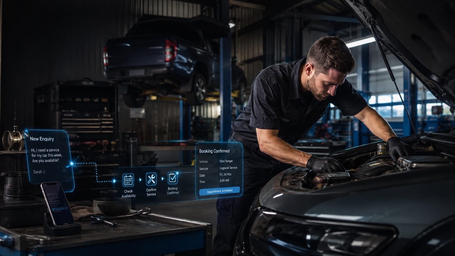 Automotive workshop customer service