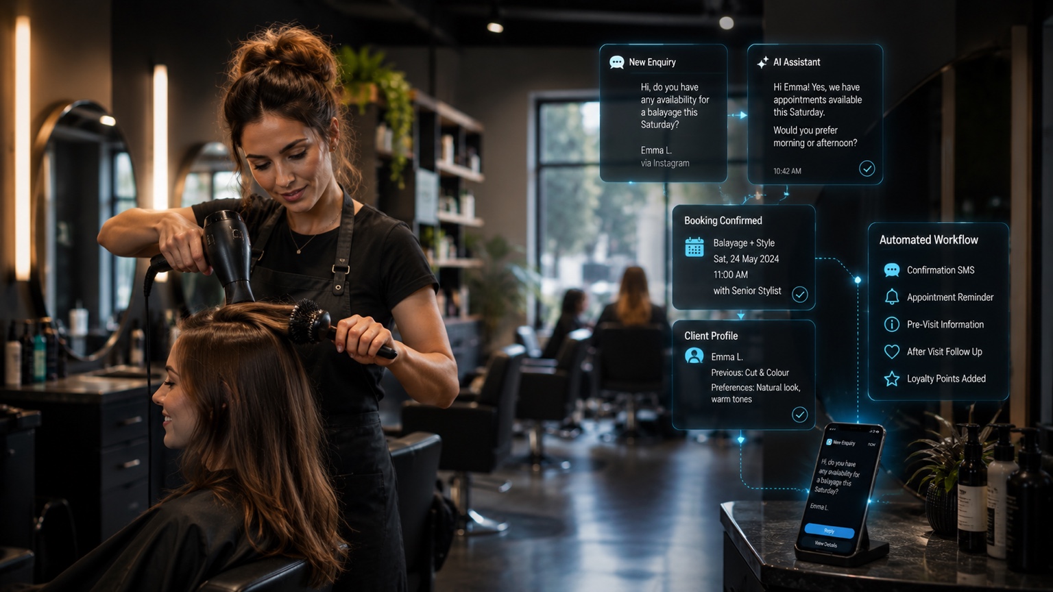 Salon booking workflow